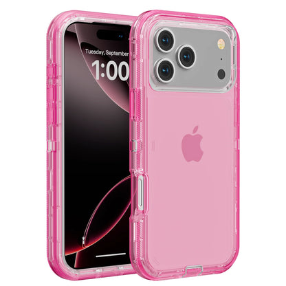 3 IN1 For iPhone 17 16E 15 14 16 PLUS 11 17 Pro MAX MINI 17 Air Phone Case Heavy Duty Hybrid Rugged Shockproof Armor Hard Cover Pink