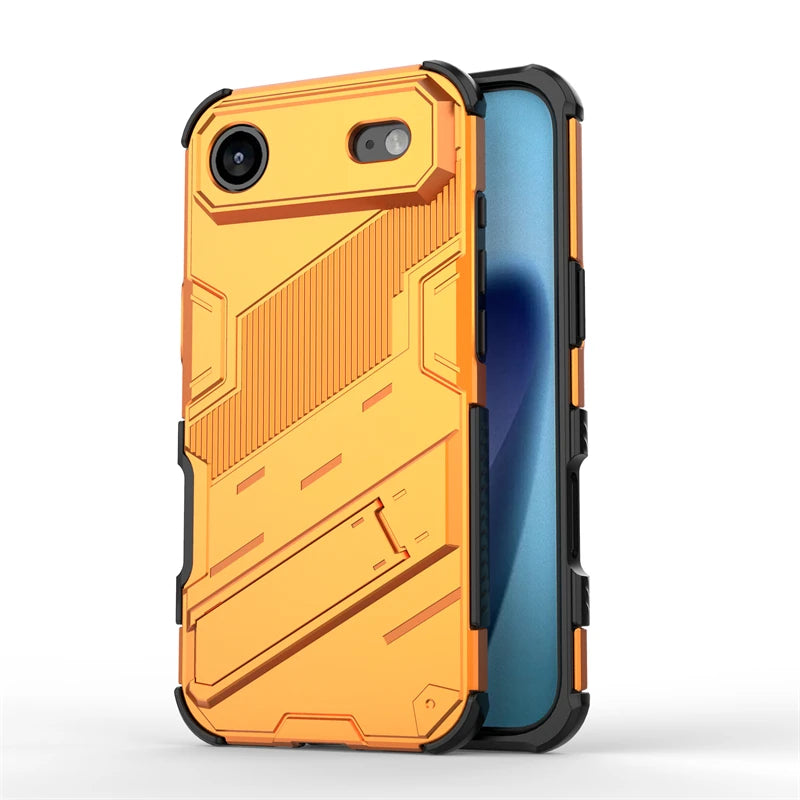 Shockproof Phone Case For iPhone 17 Air Phone Holder Armor PC Full Cover Back Case iPhone17 Pro Max Cover For iPhone 17 Air Case Orange