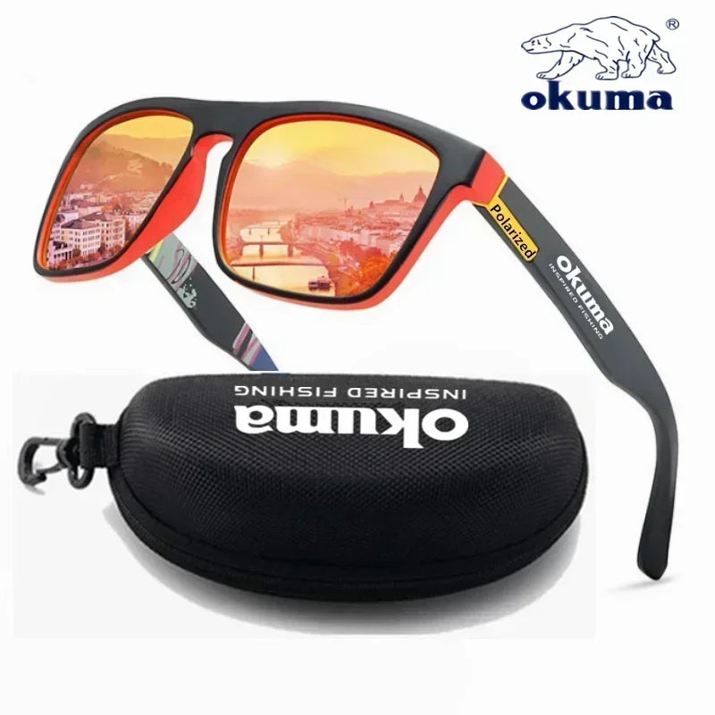 Okuma polarized sunglasses UV400 for men and women outdoor hunting, fishing, driving bicycles, sunglasses optional box red with box
