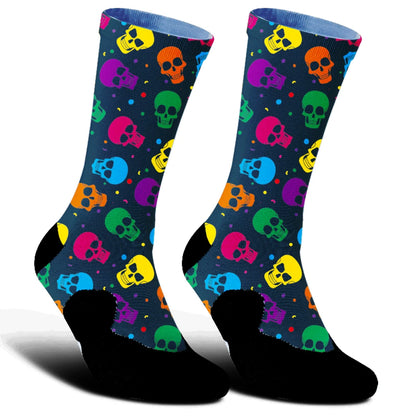 2025 Highway bike socks Skeleton Skateboarding Donut print Cycling socks New comfortable anti slip sports bike socks black