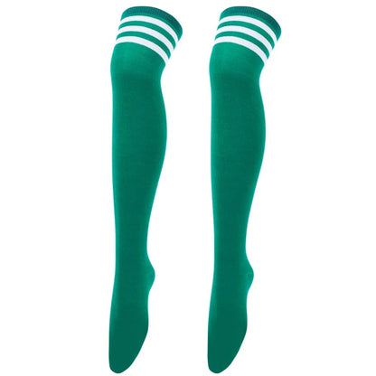 Black/White Striped Long Socks Women Sexy Over Knee Thigh High Socks Over The Knee Stockings Ladies Girls Warm Long Tube Socks ﻿ green white