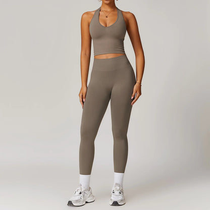 2/3/4PCS Yoga Set Gym Clothes Sportswear Seamless Yoga Suits For Women Fitness Long Sleeved Tracksuits Sports Bra Gym Leggings Coffee Set 6 China Mainland