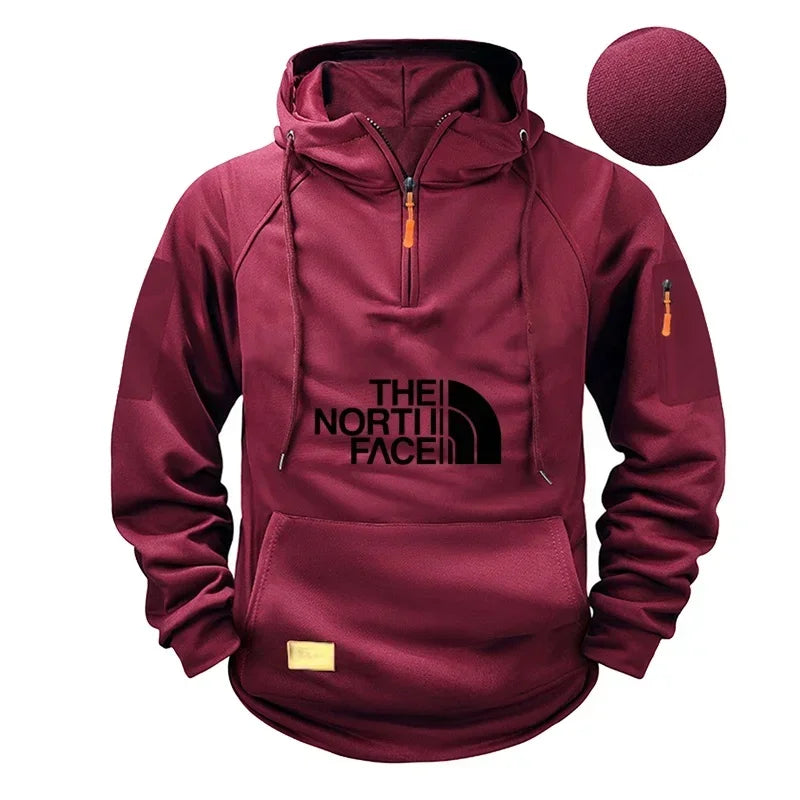 Men's casual sports long-sleeved hooded large-sized sweatshirt and fashionable fitness pullover for autumn and winter 2025 Picture color1