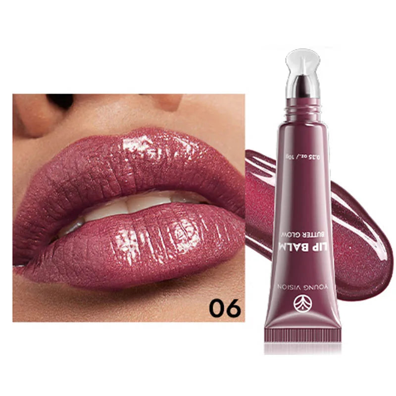 YOUNG VISION 6 Colors Fine Shimmering Hydrating Pipe Lip Gloss Moisturizing Crystal Gloss Lip Gloss Layering Lip Makeup 8167-06