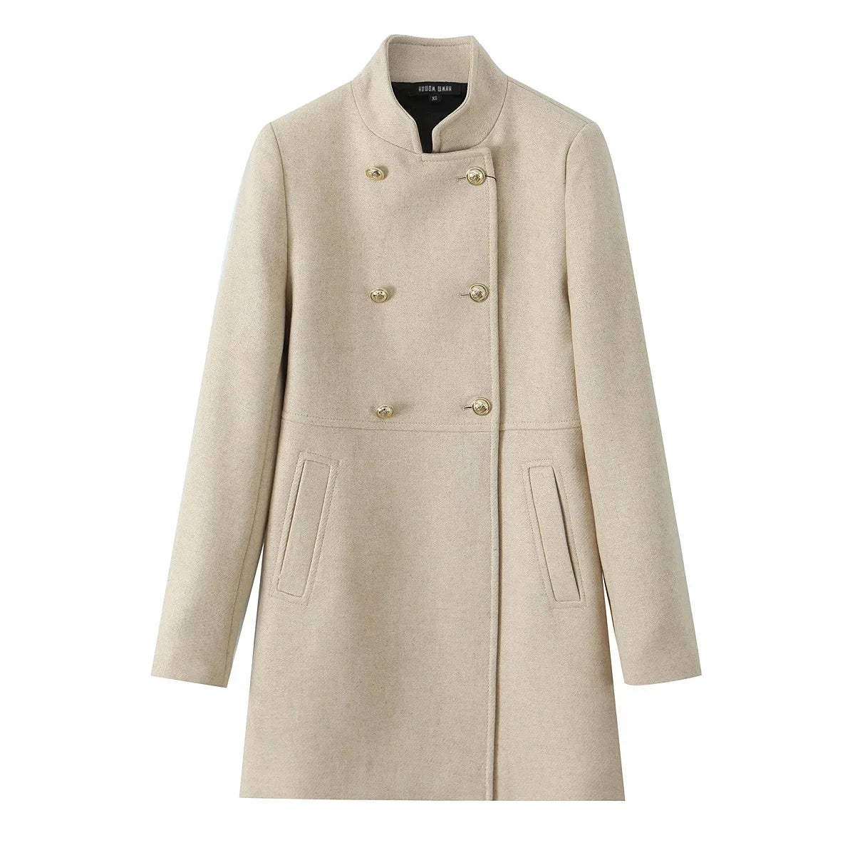 Woolen Coat Fall Fashion Black Long Coat Elegant And Pretty Women's Coats American Retro Autumn Outerwear Urban Coats beige