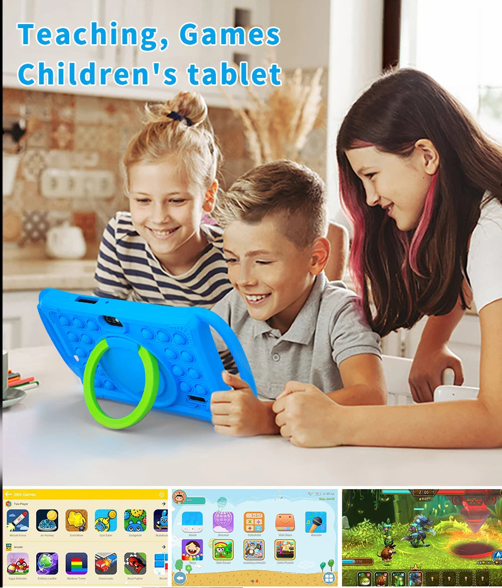 Kids Tablet 7.0 Inch Android 12 Quad Core 4GB RAM+64GB ROM 4500mAh Dual Camera WiFi Parental Control