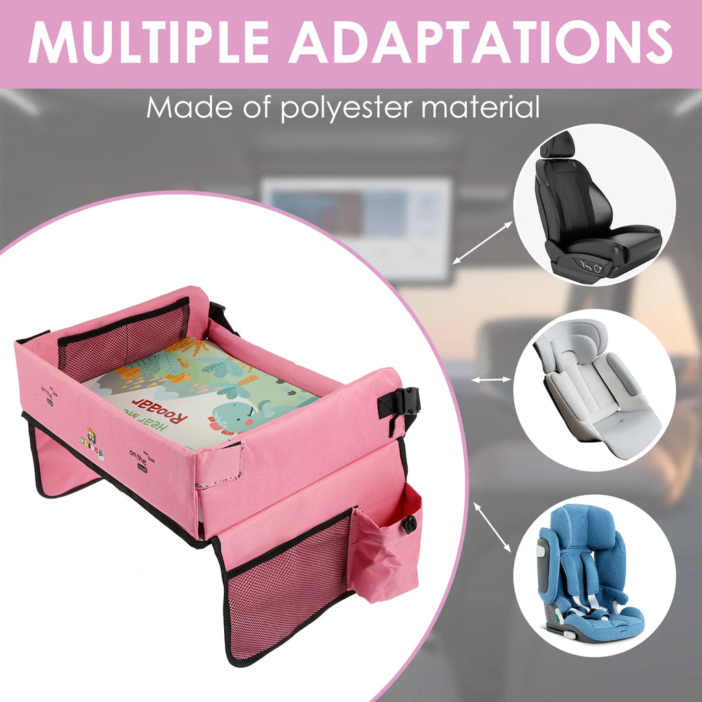 Kids Car Seat Tray Stable Traveling Tray Versatile Car Seat Tray Detachable Car Seat Table Trays Airplane Lap Desk Organizer