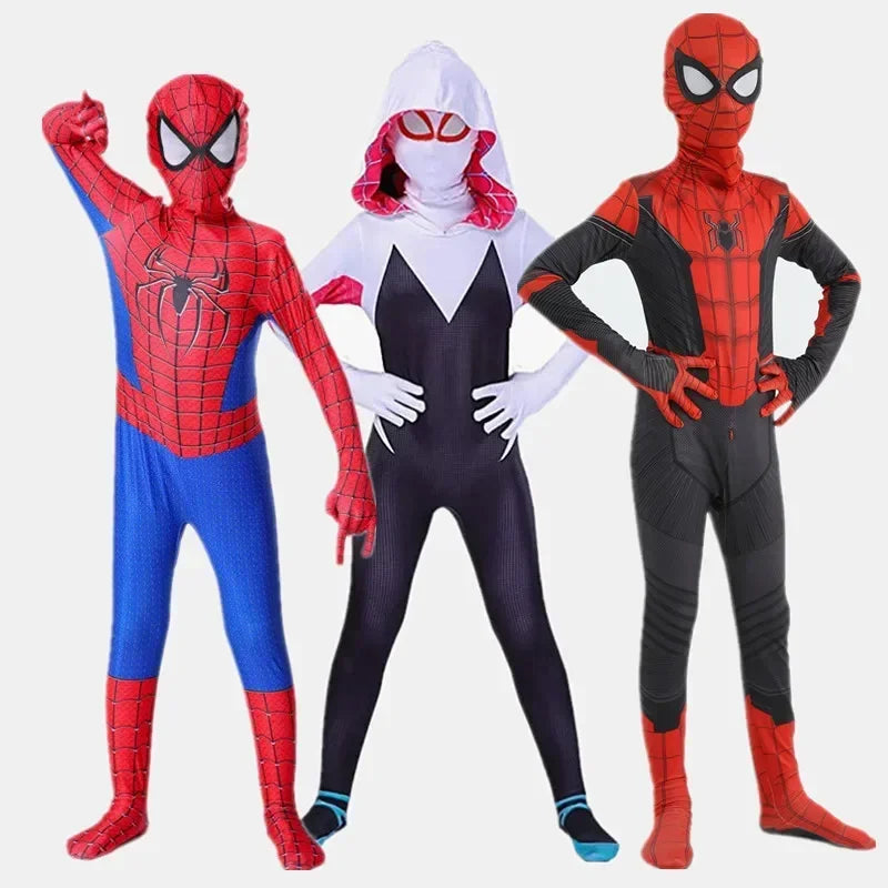 Child Remy Superhero Spider Mask Costume  Halloween CharacterJumpsuit Holiday Performance Wear for Boys & Girl Birthday Party