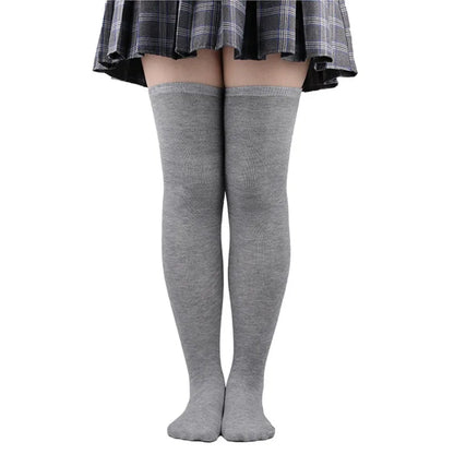 Black/White Striped Long Socks Women Sexy Over Knee Thigh High Socks Over The Knee Stockings Ladies Girls Warm Long Tube Socks ﻿ light grey