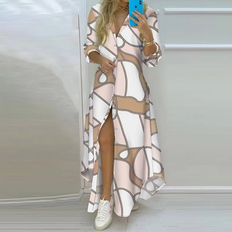 Printed Long Irregular Shirt 8