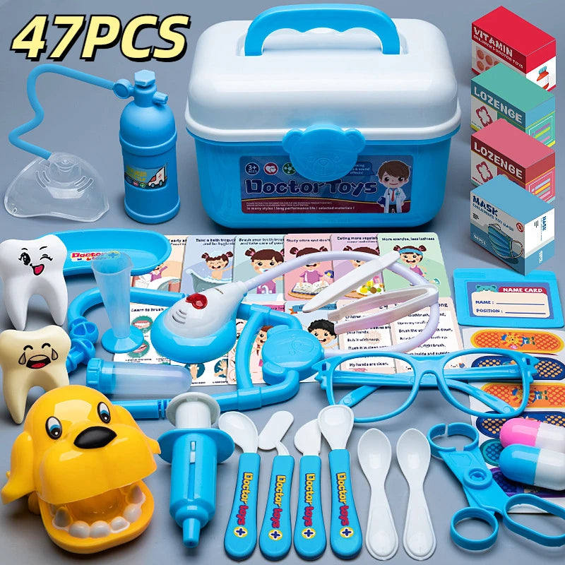 Doctor Kit for Kids Ages 3+ Toddler Toys Medical Playset for Girls & Boys Educational Role Play Doctor & Dentist Gift D