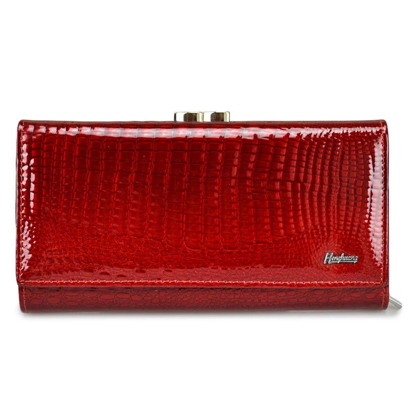 Women Luxury Designer Wallets Fashion Genuine Leather Purses for Woman 2022 Shiny Clutch Bags Long Handbags Wallet Ladies Gift