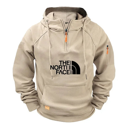 Men's casual sports long-sleeved hooded large-sized sweatshirt and fashionable fitness pullover for autumn and winter 2025