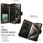 Fashionable Embossed Zipper Phone Case for Iphone 17Air 17 Pro Max17 Pro 17 PU Leather Anti-drop Anti-scratch Wallet-style Cover