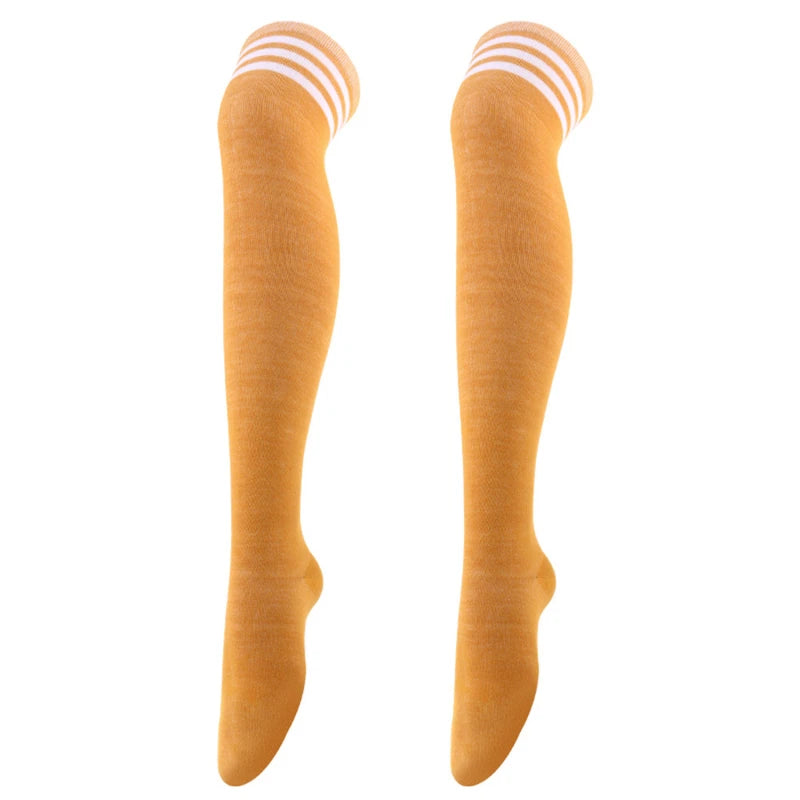 Black/White Striped Long Socks Women Sexy Over Knee Thigh High Socks Over The Knee Stockings Ladies Girls Warm Long Tube Socks ﻿ yellow