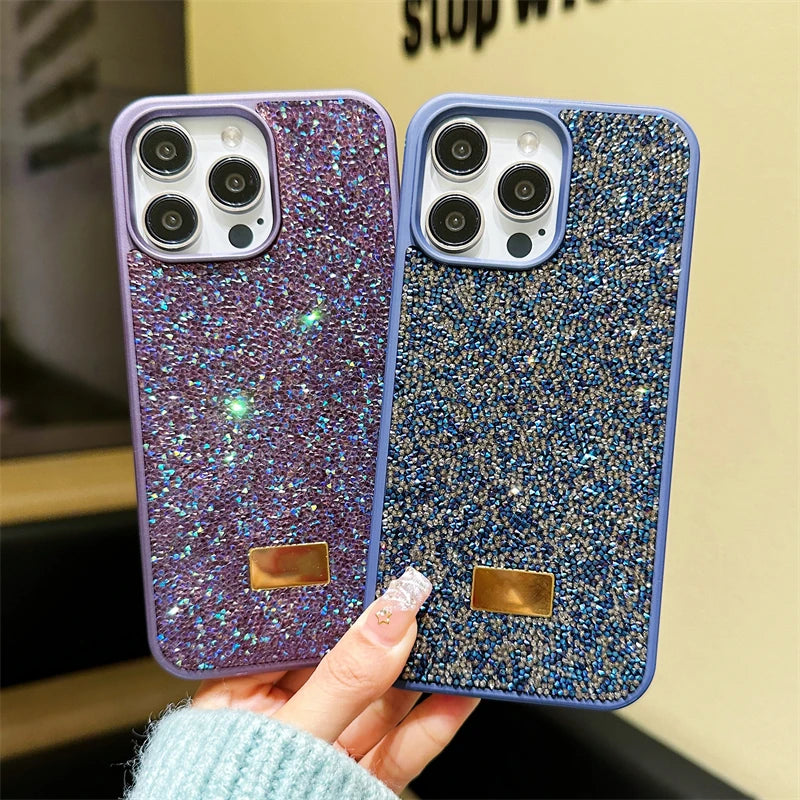 Luxury Shiny Diamond Phone Case For iPhone 17 16 15 14 Pro Max Plus 17Air 16E 13 12 11 Star Diamond Soft Rubber Protective Cover