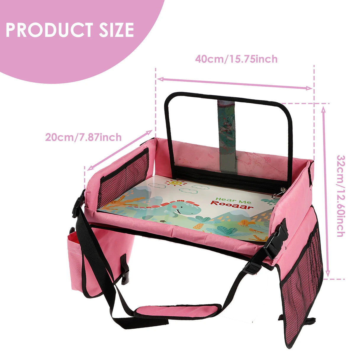 Kids Car Seat Tray Stable Traveling Tray Versatile Car Seat Tray Detachable Car Seat Table Trays Airplane Lap Desk Organizer