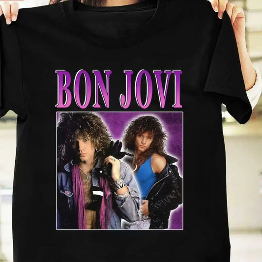 Rock Harajuku Vintage Tops 2025-26 Bon Jovi Retro Graphic Cotton Printed Pop Band Trend T-shirt Oversized Casual Y2k Tops Unisex 1