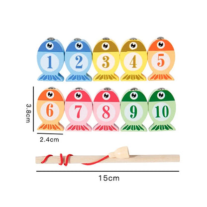 Kids Wooden Fishing Game Toys Gifts Early Education Alphabet Numeric Cognitive Toys Children Interactive Games Toys for Gifts number