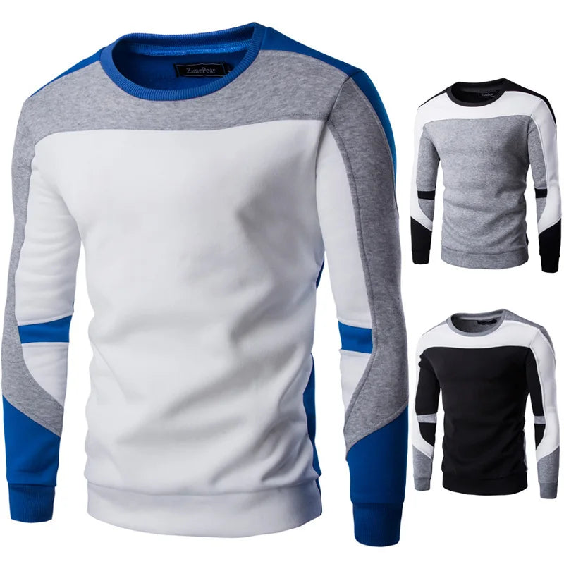 2025 Men's Sweatshirt Casual Fashion Hoodies Men Slim Fit Pullover Male Long Sleeve Streetwear Patchwork Quality Sweatshirts Men
