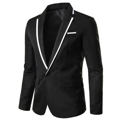 Man Party Dresses Leather Dress Coats Suits Blazer Clothing Men's Solid Color Suit Coat Mens Blazers black