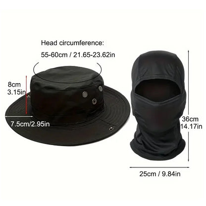 Camouflage Boonie Cap Balaclava Hat Suit Foldable Soft Hat Outdoor Hunting Fishing Wide Brimmed Hat Sunscreen Caps