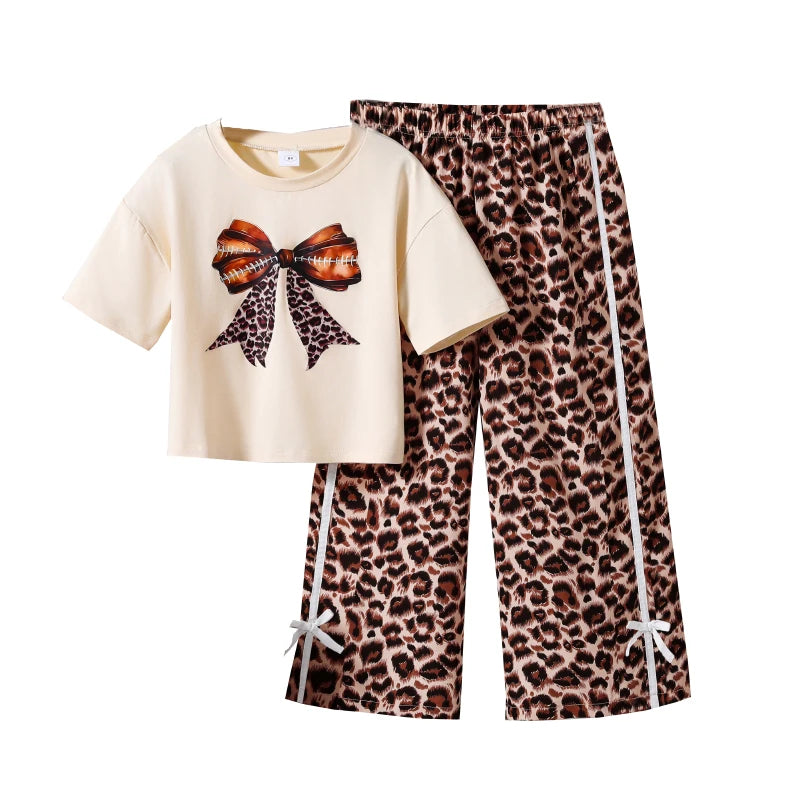 Bow Print & Leopard Pants Outfit