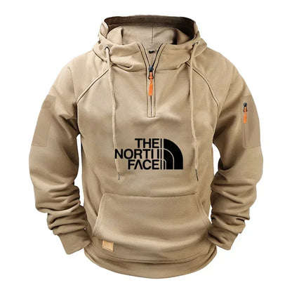 Men's casual sports long-sleeved hooded large-sized sweatshirt and fashionable fitness pullover for autumn and winter 2025