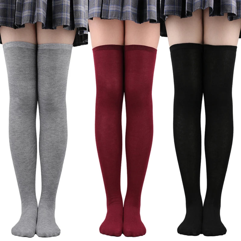 Black/White Striped Long Socks Women Sexy Over Knee Thigh High Socks Over The Knee Stockings Ladies Girls Warm Long Tube Socks ﻿