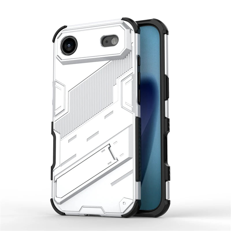 Shockproof Phone Case For iPhone 17 Air Phone Holder Armor PC Full Cover Back Case iPhone17 Pro Max Cover For iPhone 17 Air Case White