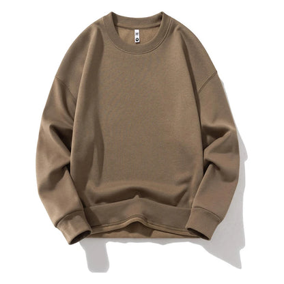 Customizable Thick Sweatshirt for Man Women Plain Hoodie Sweater Autumn Winter Fleece Sweatshirts Logo Original Design Brown