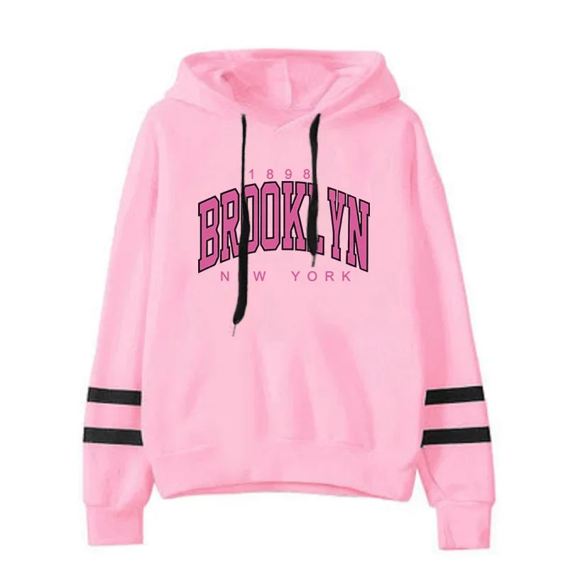 Quality Daily Women Tracksuit Hoodies Casual Single Piece Stripe Sweatshirt and Sweatpants Comfort Outdoor Jogging Autumn Winter Pink Top