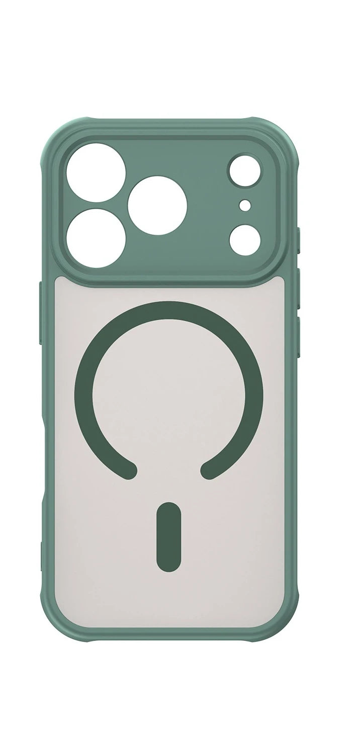 Luxury Matte Shockproof Magsafe Magnetic Case For iPhone 17 Air 17Pro 17 Pro Max Wireless Charging Shockproof Hard Back Cover green