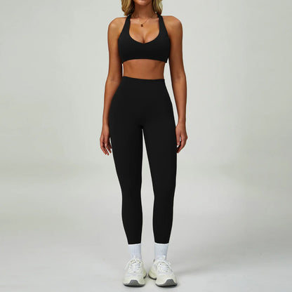 2-3PCS Yoga Suit Women Tracksuit Sports Bra High Waist Leggings Shorts Outfit Gym Set Fitness Push Up Workout Clothes Sportswear Advanced Black Set 2 China Mainland