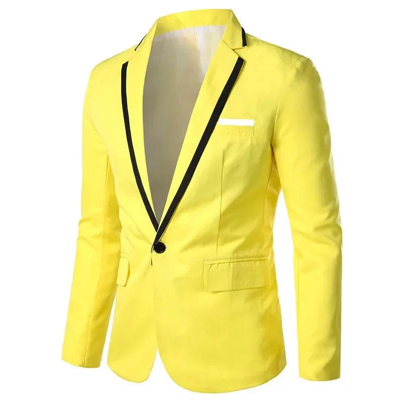 Man Party Dresses Leather Dress Coats Suits Blazer Clothing Men's Solid Color Suit Coat Mens Blazers Gold