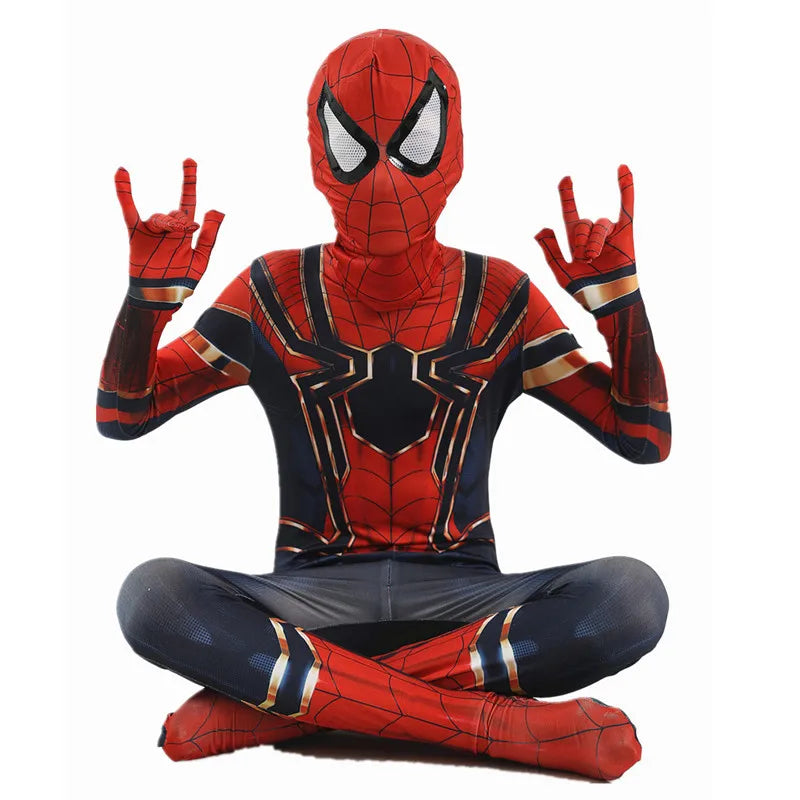 Child Remy Superhero Spider Mask Costume  Halloween CharacterJumpsuit Holiday Performance Wear for Boys & Girl Birthday Party