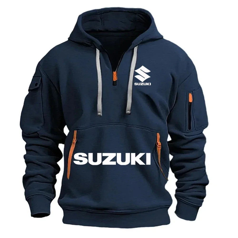 Suzuki's newmen's hooded sweatshirt casual outdoor sports sweatshirt warm for autumnandwinter perfect for motorcycle enthusiasts 3