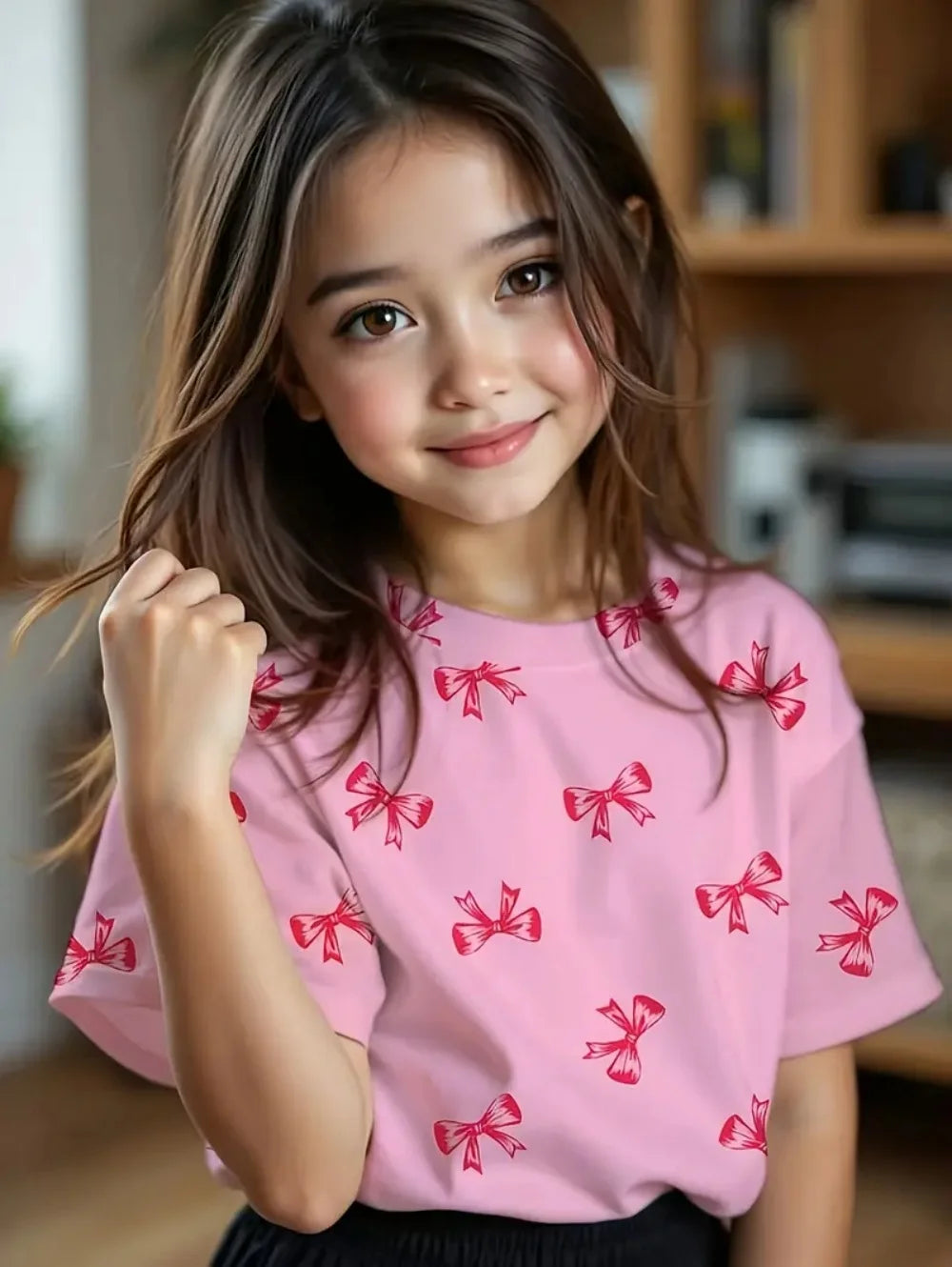 Kids Clothes Children's T-Shirt Girl Short Sleeve Top Cartoon Bow Kawaii Girls Summer Clothes Child T-Shirt Children's Clothing TXS00ZM6