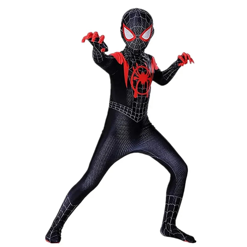 Child Remy Superhero Spider Mask Costume  Halloween CharacterJumpsuit Holiday Performance Wear for Boys & Girl Birthday Party