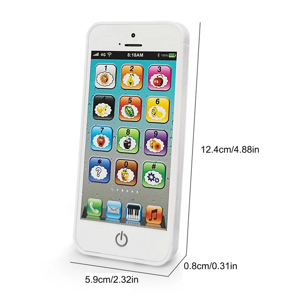 Kids Fun Learning Play Phone - Interactive Simulation, Numbers & Fruits, 12 Educational Keys - Fosters Cognitive Skills, Built-i