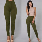 Fall New Women's Black High Waist Skinny Jeans Fashion Stretch Slim Denim Pencil Pants Female Casual Trousers S-2XL