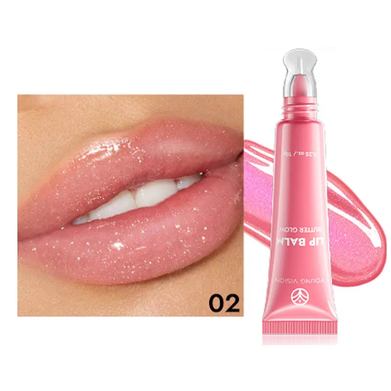 YOUNG VISION 6 Colors Fine Shimmering Hydrating Pipe Lip Gloss Moisturizing Crystal Gloss Lip Gloss Layering Lip Makeup