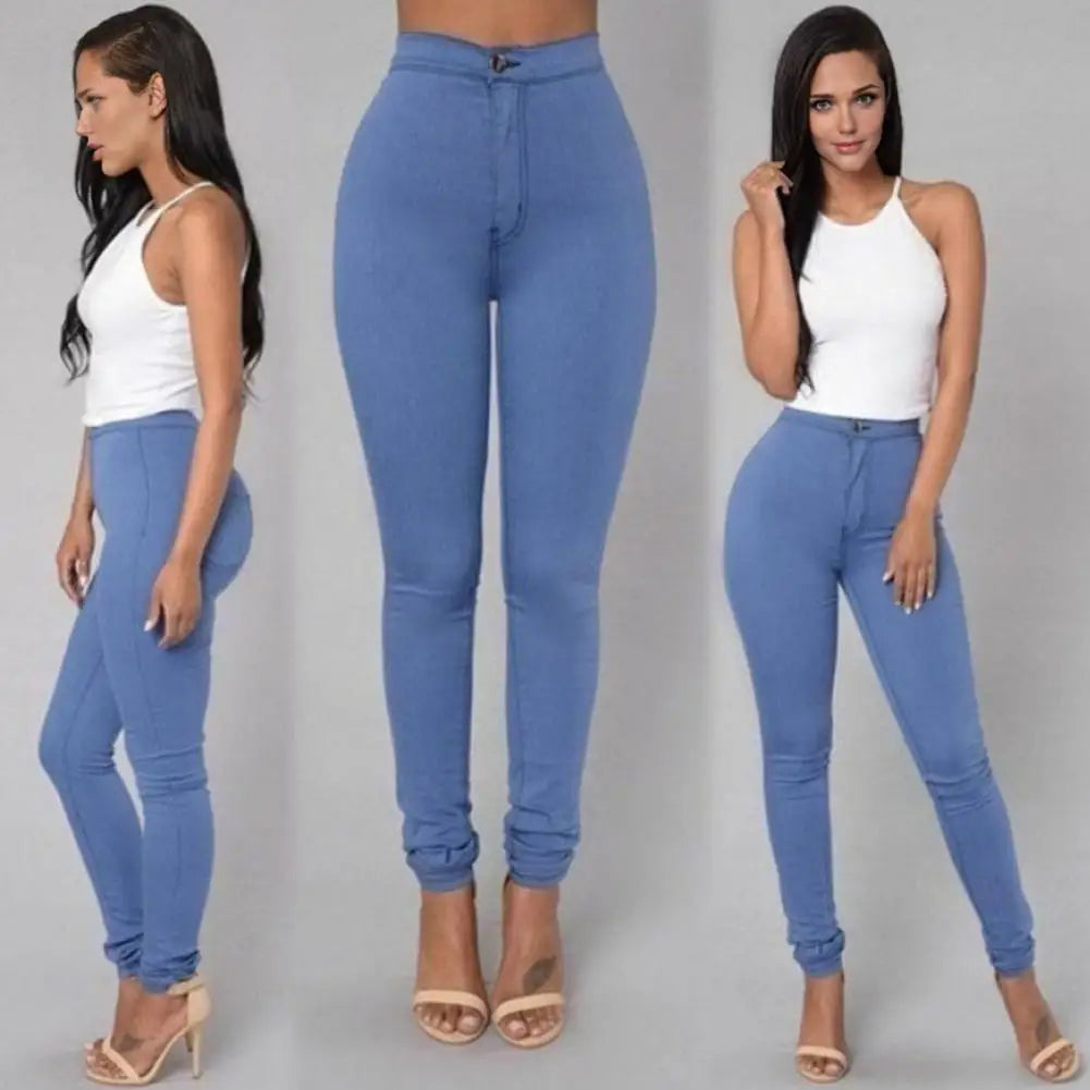 Fall New Women's Black High Waist Skinny Jeans Fashion Stretch Slim Denim Pencil Pants Female Casual Trousers S-2XL