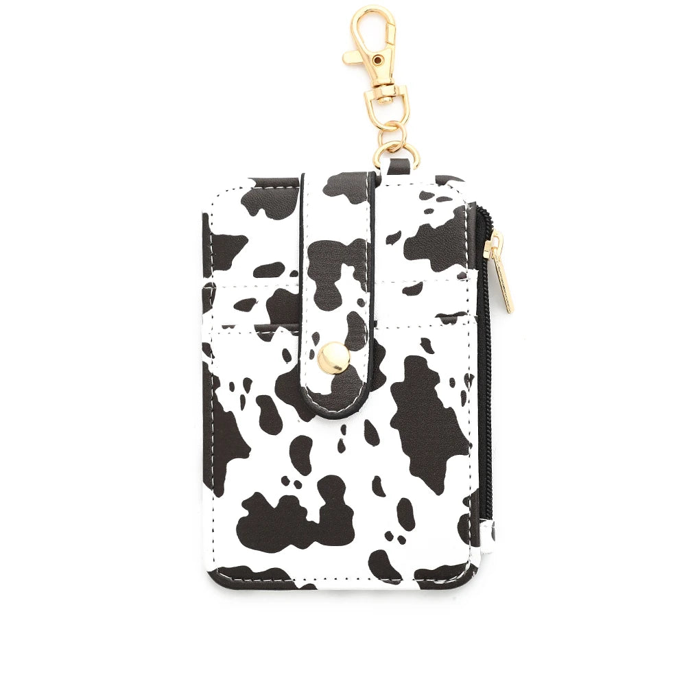 Silicone bead pu leather key chain wristlet id credit card holder keychain wallet for women with bangle bracelet 8