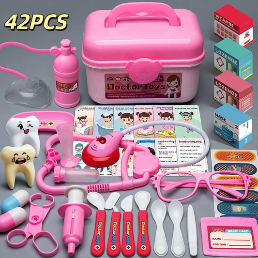 Doctor Kit for Kids Ages 3+ Toddler Toys Medical Playset for Girls & Boys Educational Role Play Doctor & Dentist Gift A