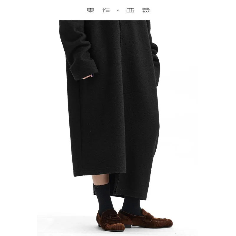 Niche Designer Style~ Wool Knit Dress, Women's Loose and Comfortable Long-Sleeve Dress, New Autumn and Winter Base Layer