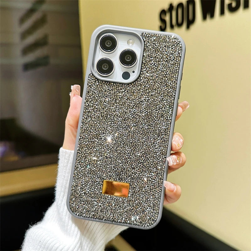 Luxury Shiny Diamond Phone Case For iPhone 17 16 15 14 Pro Max Plus 17Air 16E 13 12 11 Star Diamond Soft Rubber Protective Cover