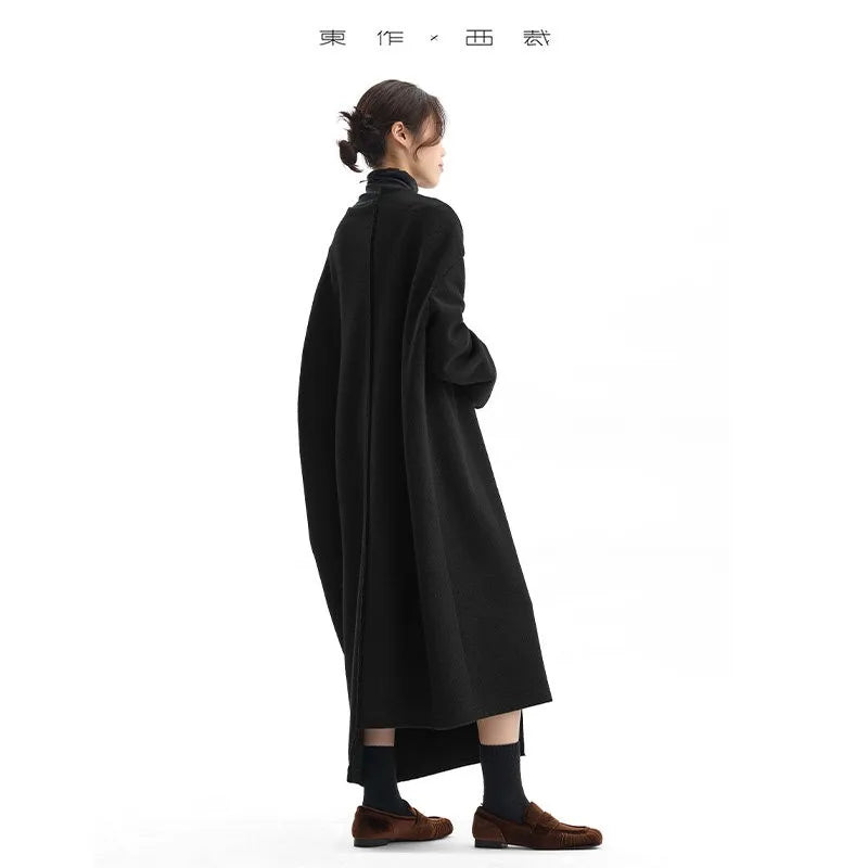 Niche Designer Style~ Wool Knit Dress, Women's Loose and Comfortable Long-Sleeve Dress, New Autumn and Winter Base Layer