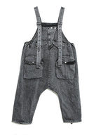 CHICEVER Casual Denim Jumpsuits For Women Overalls Square Collar Sleeveless Designer Black Full Length Pant Female 2024 Clothing