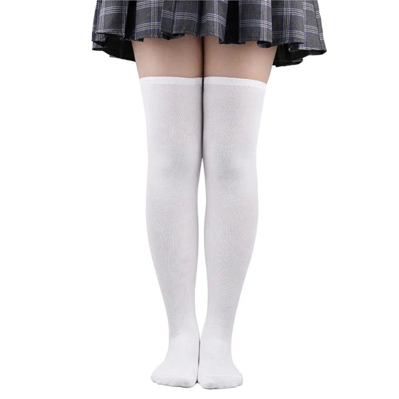 Black/White Striped Long Socks Women Sexy Over Knee Thigh High Socks Over The Knee Stockings Ladies Girls Warm Long Tube Socks ﻿ White
